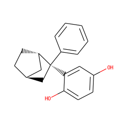 Oc1ccc(O)c([C@]2(c3ccccc3)C[C@H]3CC[C@H]2C3)c1 ZINC000261162307