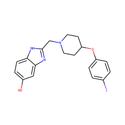 Oc1ccc2[nH]c(CN3CCC(Oc4ccc(I)cc4)CC3)nc2c1 ZINC000064513010