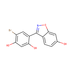 Oc1ccc2c(-c3cc(Br)c(O)cc3O)noc2c1 ZINC000013583554