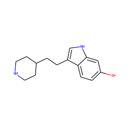 Oc1ccc2c(CCC3CCNCC3)c[nH]c2c1 ZINC000028758188
