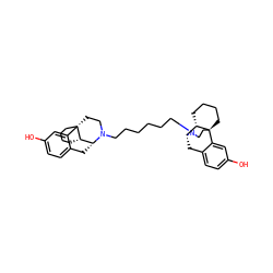 Oc1ccc2c(c1)[C@@]13CCCC[C@H]1[C@@H](C2)N(CCCCCCN1CC[C@]24CCCC[C@H]2[C@H]1Cc1ccc(O)cc14)CC3 ZINC000027559552