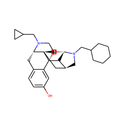 Oc1ccc2c(c1)[C@@]13CCN(CC4CC4)[C@@H](C2)[C@@]12CC[C@H]1[C@H]3[C@@H](CN1CC1CCCCC1)C2 ZINC001772606414