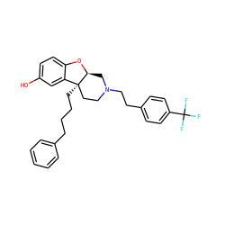 Oc1ccc2c(c1)[C@]1(CCCCc3ccccc3)CCN(CCc3ccc(C(F)(F)F)cc3)C[C@@H]1O2 ZINC000299867209