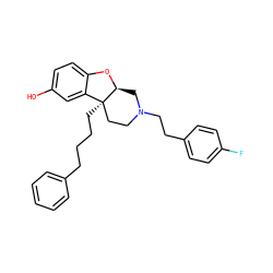 Oc1ccc2c(c1)[C@]1(CCCCc3ccccc3)CCN(CCc3ccc(F)cc3)C[C@@H]1O2 ZINC000299854511