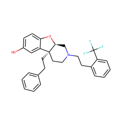 Oc1ccc2c(c1)[C@]1(CCc3ccccc3)CCN(CCc3ccccc3C(F)(F)F)C[C@@H]1O2 ZINC000096927727