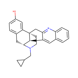 Oc1ccc2c(c1)[C@]13CCN(CC4CC4)[C@H](C2)[C@@H]1Cc1cc2ccccc2nc1C3 ZINC000043075665