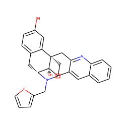 Oc1ccc2c(c1)[C@]13CCN(Cc4ccco4)[C@H](C2)[C@]1(O)Cc1cc2ccccc2nc1C3 ZINC000103255055