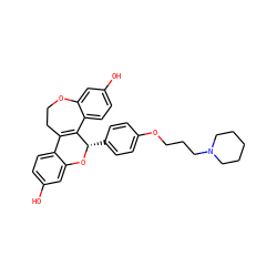 Oc1ccc2c(c1)O[C@@H](c1ccc(OCCCN3CCCCC3)cc1)C1=C2CCOc2cc(O)ccc21 ZINC000049053415