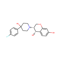 Oc1ccc2c(c1)OC[C@@H](N1CCC(O)(c3ccc(F)cc3)CC1)[C@H]2O ZINC000000601448