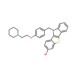 Oc1ccc2c(c1)sc1c3ccccc3n(Cc3ccc(OCCN4CCCCC4)cc3)c21 ZINC000028521311