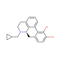 Oc1ccc2c(c1O)-c1cccc3c1[C@@H](C2)N(CC1CC1)CC3 ZINC000002000209