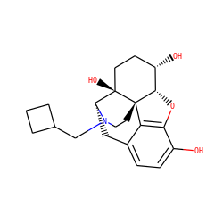 Oc1ccc2c3c1O[C@H]1[C@@H](O)CC[C@@]4(O)[C@@H](C2)N(CC2CCC2)CC[C@]314 ZINC000003812989