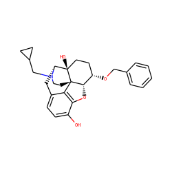 Oc1ccc2c3c1O[C@H]1[C@@H](OCc4ccccc4)CC[C@@]4(O)[C@@H](C2)N(CC2CC2)CC[C@]314 ZINC000013739894