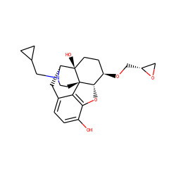 Oc1ccc2c3c1O[C@H]1[C@H](OC[C@@H]4CO4)CC[C@@]4(O)[C@@H](C2)N(CC2CC2)CC[C@]314 ZINC000013724963