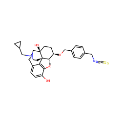 Oc1ccc2c3c1O[C@H]1[C@H](OCc4ccc(CN=C=S)cc4)CC[C@@]4(O)[C@@H](C2)N(CC2CC2)CC[C@]314 ZINC000013740374