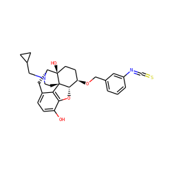 Oc1ccc2c3c1O[C@H]1[C@H](OCc4cccc(N=C=S)c4)CC[C@@]4(O)[C@@H](C2)N(CC2CC2)CC[C@]314 ZINC000013740370