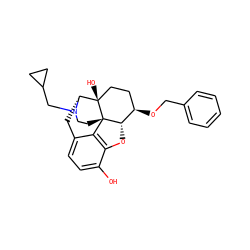 Oc1ccc2c3c1O[C@H]1[C@H](OCc4ccccc4)CC[C@@]4(O)[C@@H](C2)N(CC2CC2)CC[C@]314 ZINC000013739893