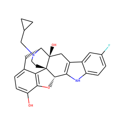 Oc1ccc2c3c1O[C@H]1c4[nH]c5ccc(F)cc5c4C[C@@]4(O)[C@@H](C2)N(CC2CC2)CC[C@]314 ZINC000026675145
