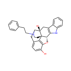Oc1ccc2c3c1O[C@H]1c4[nH]c5ccccc5c4C[C@@]4(O)[C@@H](C2)N(CCc2ccccc2)CC[C@]314 ZINC000013729840