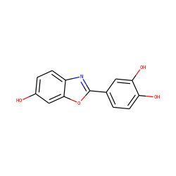 Oc1ccc2nc(-c3ccc(O)c(O)c3)oc2c1 ZINC000013583603
