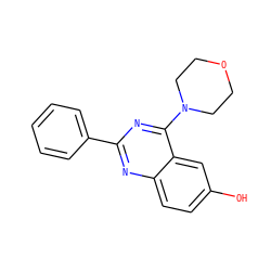 Oc1ccc2nc(-c3ccccc3)nc(N3CCOCC3)c2c1 ZINC000033909171
