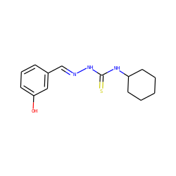 Oc1cccc(/C=N/NC(=S)NC2CCCCC2)c1 ZINC000007013713