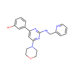 Oc1cccc(-c2cc(N3CCOCC3)nc(NCc3ccccn3)n2)c1 ZINC000066252060