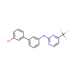 Oc1cccc(-c2cccc(Nc3nccc(C(F)(F)F)n3)c2)c1 ZINC001772571443
