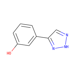 Oc1cccc(-c2cn[nH]n2)c1 ZINC000000009120