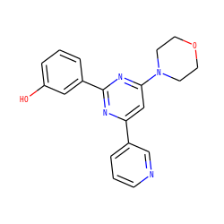 Oc1cccc(-c2nc(-c3cccnc3)cc(N3CCOCC3)n2)c1 ZINC000066261961