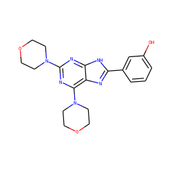 Oc1cccc(-c2nc3c(N4CCOCC4)nc(N4CCOCC4)nc3[nH]2)c1 ZINC000144102682