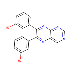 Oc1cccc(-c2nc3cncnc3nc2-c2cccc(O)c2)c1 ZINC000028711043