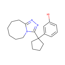 Oc1cccc(C2(c3nnc4n3CCCCCC4)CCCC2)c1 ZINC000029044974