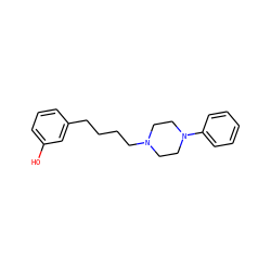 Oc1cccc(CCCCN2CCN(c3ccccc3)CC2)c1 ZINC000169339917