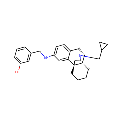 Oc1cccc(CNc2ccc3c(c2)[C@@]24CCCC[C@H]2[C@@H](C3)N(CC2CC2)CC4)c1 ZINC000084668408