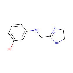 Oc1cccc(NCC2=NCCN2)c1 ZINC000029472140