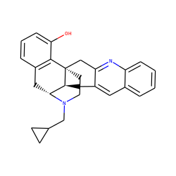 Oc1cccc2c1[C@]13CCN(CC4CC4)[C@H](C2)[C@@H]1Cc1cc2ccccc2nc1C3 ZINC000073199633