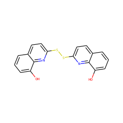 Oc1cccc2ccc(SSc3ccc4cccc(O)c4n3)nc12 ZINC000037868596