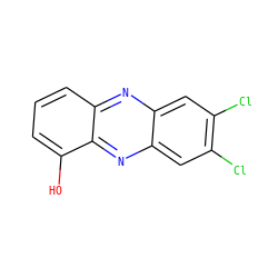 Oc1cccc2nc3cc(Cl)c(Cl)cc3nc12 ZINC000072109902
