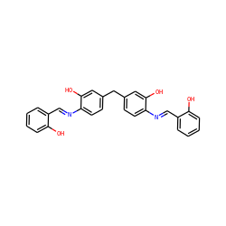 Oc1ccccc1/C=N/c1ccc(Cc2ccc(/N=C/c3ccccc3O)c(O)c2)cc1O ZINC000001233404