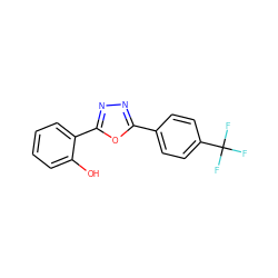 Oc1ccccc1-c1nnc(-c2ccc(C(F)(F)F)cc2)o1 ZINC000013126826