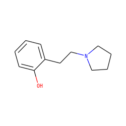 Oc1ccccc1CCN1CCCC1 ZINC000029131356