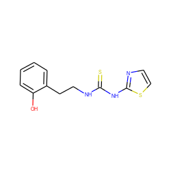 Oc1ccccc1CCNC(=S)Nc1nccs1 ZINC000013744857