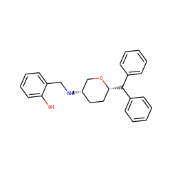 Oc1ccccc1CN[C@H]1CC[C@@H](C(c2ccccc2)c2ccccc2)OC1 ZINC000071296223