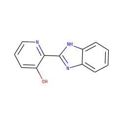 Oc1cccnc1-c1nc2ccccc2[nH]1 ZINC000013679468