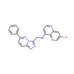 Oc1cnc2c(NCc3nnc4ccc(-c5ccccc5)nn34)ccnc2c1 ZINC000043178438