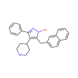 On1nc(-c2ccccc2)c(C2CCNCC2)c1Cc1ccc2ccccc2c1 ZINC000049087705