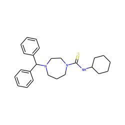 S=C(NC1CCCCC1)N1CCCN(C(c2ccccc2)c2ccccc2)CC1 ZINC000049066920