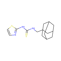 S=C(NCC12CC3CC(CC(C3)C1)C2)Nc1nccs1 ZINC000027563170