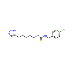 S=C(NCCCCCc1c[nH]cn1)NCc1ccc(Cl)cc1 ZINC000013741813